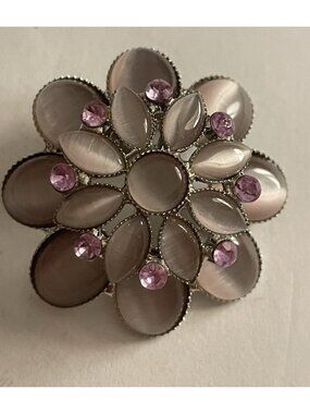 Lavender Gemstone Purple Flower Brooch Pin